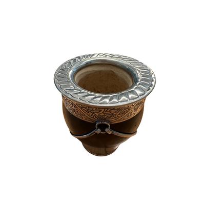Mate Imperial de Cuero con Alpaca Cincelada